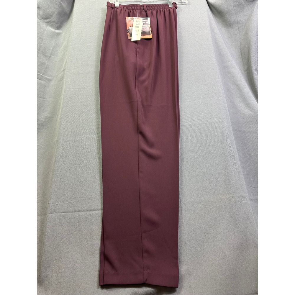 Koret Women Plum Burgundy Elastic Waist Straight Leg Pants Size 12 NWT 128K224-A